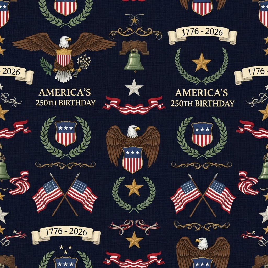 250th Anniversary Pattern 24 Minky Fabric