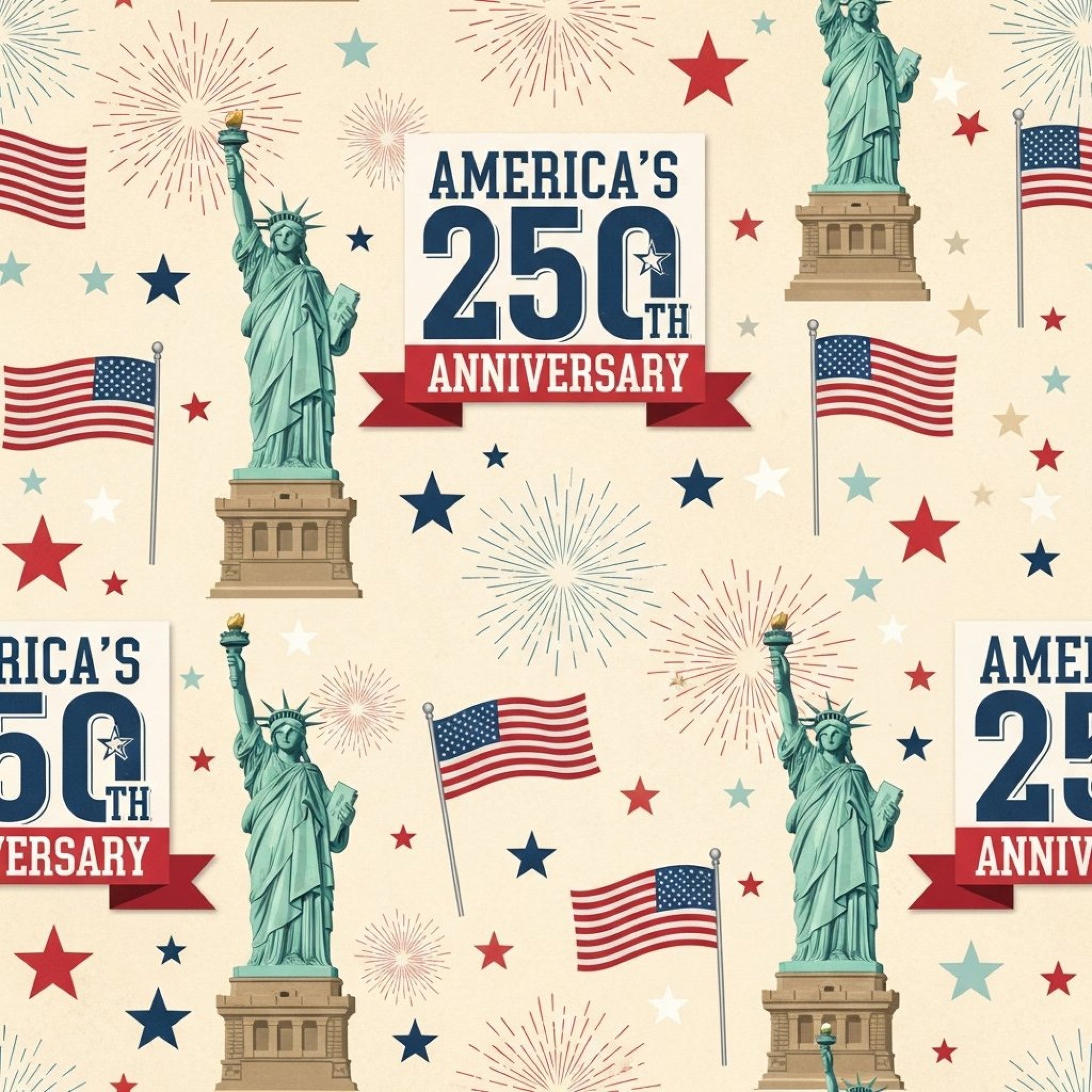250th Anniversary Pattern 4 Minky Fabric