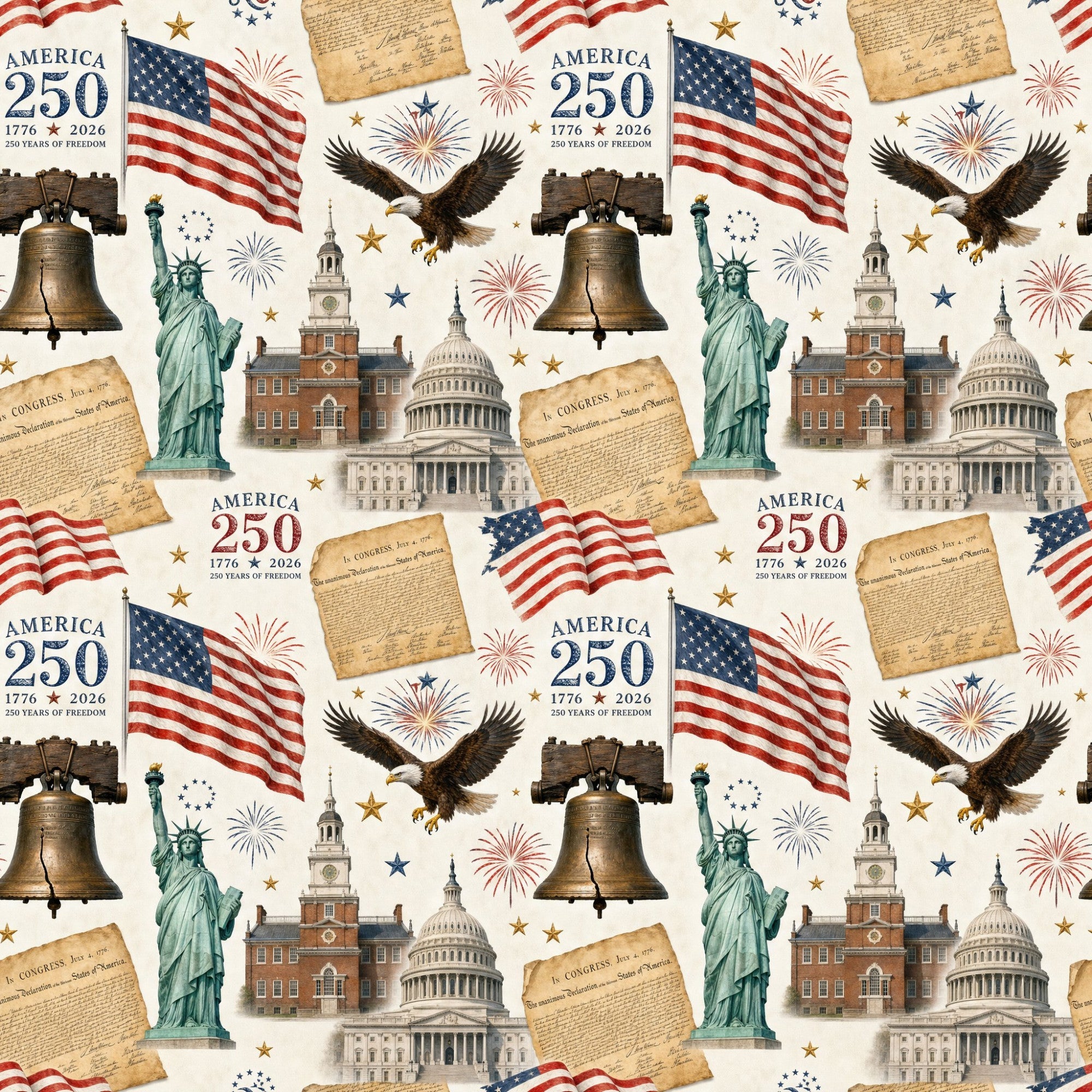 250th Anniversary Pattern 5 Minky Fabric