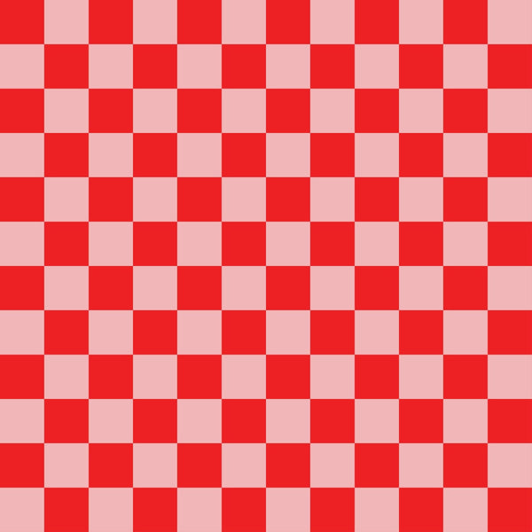red, pink, checkerboard, checkered pattern, geometric, squares, alternating colors, quilting cotton, fabric panel, bright red, light pink, regular pattern, two-tone, block pattern, crafting fabric, sewing material, repeating design, grid pattern