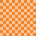 orange, peach, checkered pattern, checkerboard, geometric design, two-tone, quilting cotton, fabric panel, alternating squares, bright colors, repetitive pattern, grid design, contemporary style, crafting material, sewing fabric, modern geometric, square motifs, vibrant orange, soft peach, tessellated design