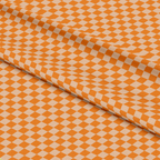 2 Color Checkered Pattern 3 Quilting Cotton Fabric, orange, beige, checkered design, cotton textile, quilting material, fabric yardage, premium cotton, sewing fabric, crafting fabric, soft texture, vibrant colors, traditional print, environment-friendly fabric