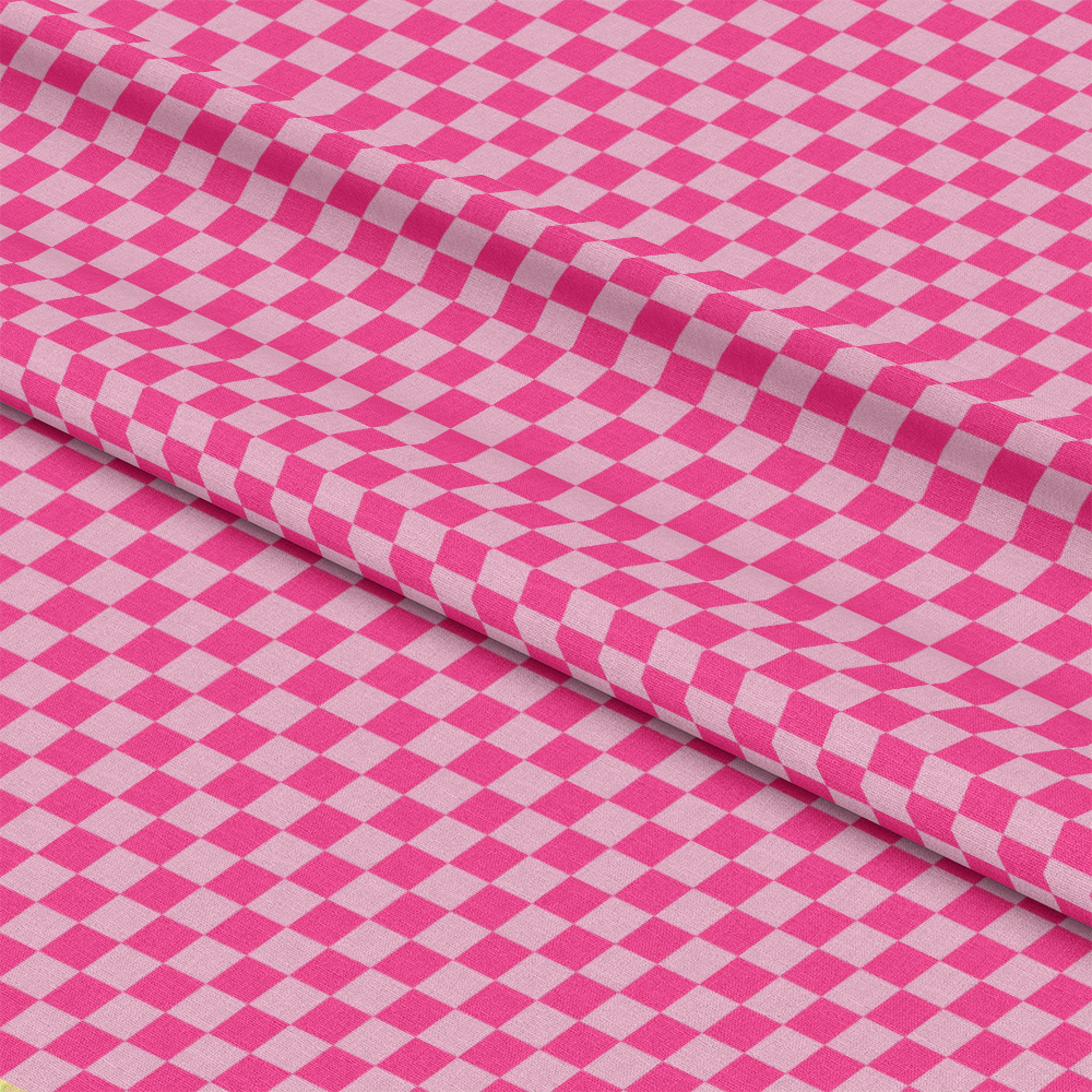 2 Color Checkered Pattern 8 Quilting Cotton Fabric featuring pink and white checkered design, cotton textile, quilting material, craft fabric, sewing fabric, checkerboard print, cotton cloth, vibrant colors, weaving material, textile yardage, soft quilting fabric.