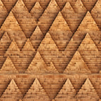 sandstone, tan, beige, golden brown, pyramids, ancient egypt, geometric pattern, stepped pyramids, archaeological, desert tones,, fabric panel, egyptian architecture, repetitive design, stone blocks, historical motif, earthy palette, triangular shapes, ancient civilization, textured appearance
