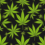 green, black, marijuana leaves, cannabis pattern, botanical design, allover print,, fabric panel, repeating pattern, emerald green, forest green, lime green, nature motif, leaf silhouettes, contemporary style, scattered placement, detailed veining, serrated edges, craft fabric, sewing material