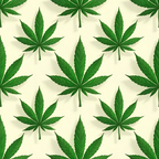 green leaves, cannabis pattern, marijuana motif, botanical design, leaf silhouettes, repeating pattern, allover print, cream background, sage green, forest green, nature theme,, fabric panel, contemporary style, geometric arrangement, serrated edges, plant imagery, modern botanical, crafting material, sewing fabric