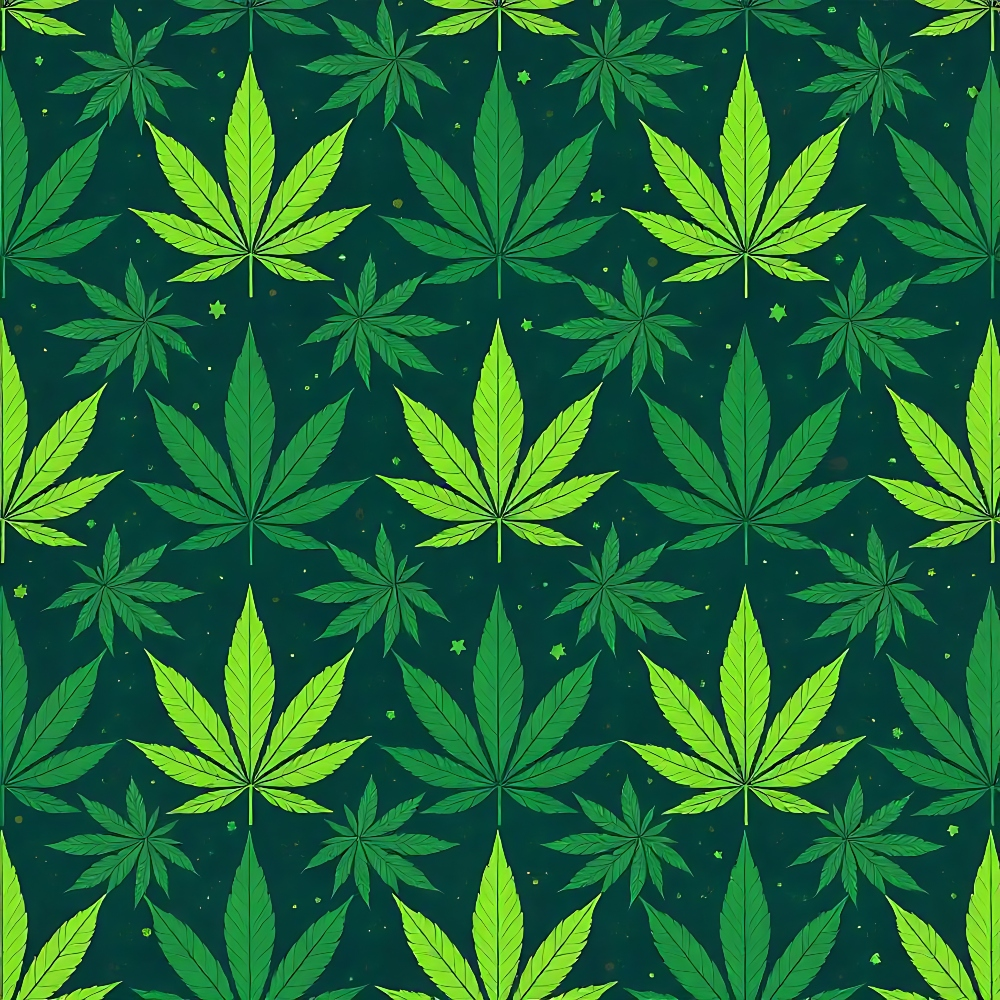 forest green, lime green, bright green, marijuana leaves, cannabis pattern, allover repeat, botanical design, leaf motifs,, fabric panel, geometric arrangement, nature theme, herbal pattern, contemporary style, vibrant colors, seamless pattern, craft fabric, modern botanical, green gradient, 420 theme