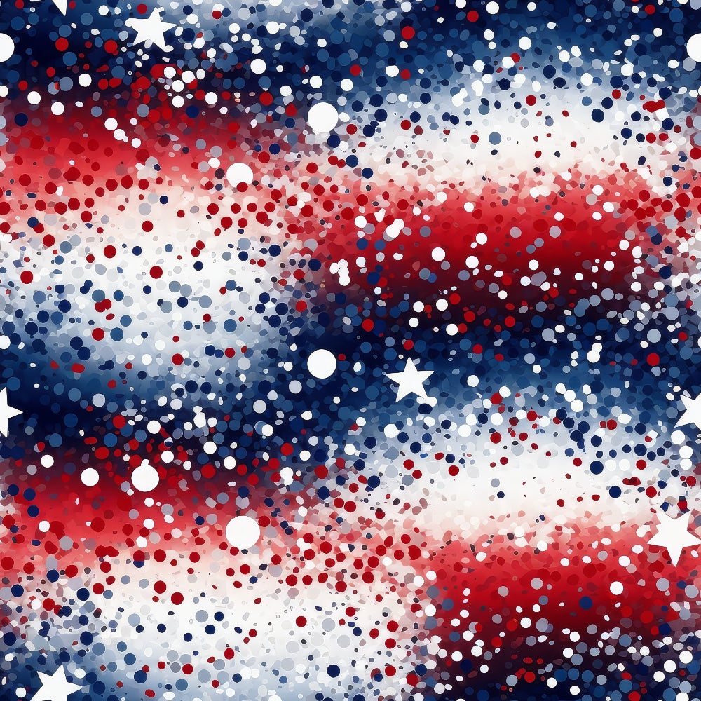 red, white, blue, navy blue, patriotic, stars, glitter effect, sparkle, dots, circles, bokeh pattern, fourth of july, independence day,, fabric panel, festive, celebration, geometric, abstract, holiday themed