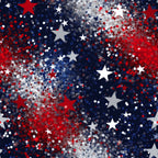 red, white, blue, navy blue, stars, glitter effect, dots, circles, sparkles, patriotic, 4th of july, independence day,, fabric panel, festive, celebration, american, confetti pattern, geometric design, holiday themed