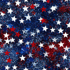 red, white, blue, stars, glitter pattern, sparkles, dots, patriotic, 4th of july, independence day,, fabric panel, festive, celebratory, american colors, scattered stars, shimmery texture, holiday fabric, crafting material, sewing fabric