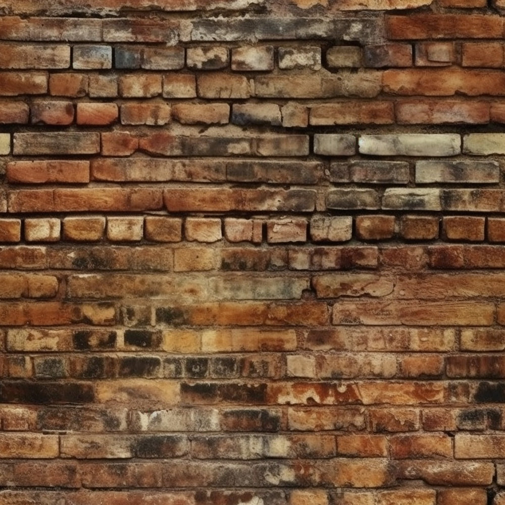 brick wall, weathered bricks, rustic pattern, aged masonry, terracotta, burnt orange, tan, beige, gray mortar, distressed texture, architectural design, vintage wall,, fabric panel, realistic print, earthy tones, construction theme, building materials, worn surface, industrial style
