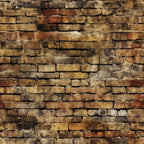 brick wall, weathered brick, aged brick, brown tones, tan colors, rust colors, beige shades, amber hues, mortar lines, textured surface, distressed appearance, architectural pattern, masonry design, vintage brick, worn texture,, fabric panel, realistic print, earthy palette, construction theme