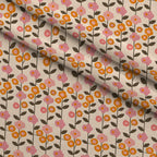 70s Retro Flowers Pattern 1 Minky Fabric — plush minky folded close-up preview (mv-minky-v1:lying)