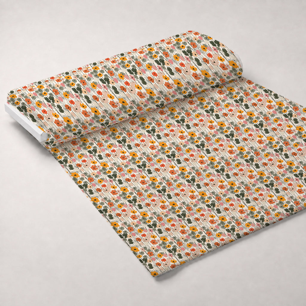 70s Retro Flowers Pattern 15 Minky Fabric — plush minky unrolled bolt preview (mv-minky-v1:bolt)