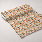 70s Retro Flowers Pattern 15 Minky Fabric — plush minky unrolled bolt preview (mv-minky-v1:bolt)