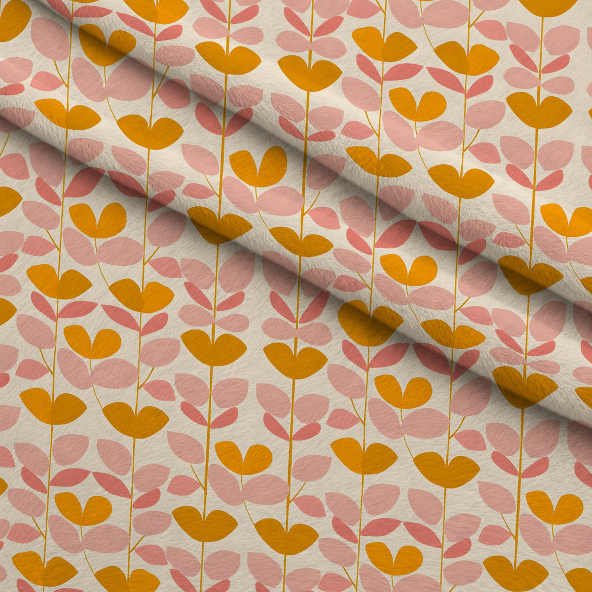 70s Retro Flowers Pattern 5 Minky Fabric — plush minky folded close-up preview (mv-minky-v1:lying)