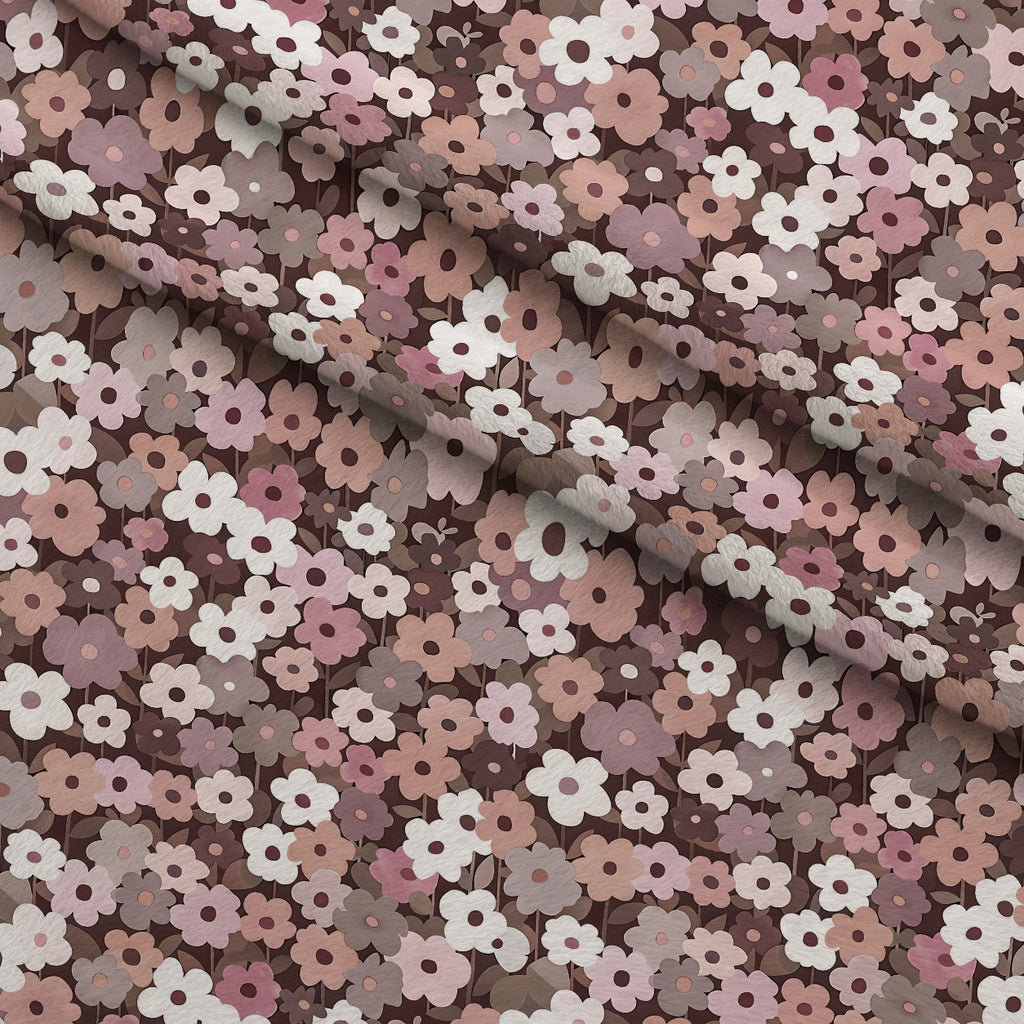 70s Retro Flowers Pattern 8 Minky Fabric — plush minky folded close-up preview (mv-minky-v1:lying)
