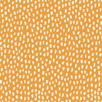 orange, white, brushstrokes, abstract dots, hand-painted marks, organic shapes, scattered pattern, boho style, groovy design, 70s retro,, fabric panel, artistic texture, painterly strokes, irregular dots, bohemian pattern, vintage inspired, earthy orange, creative design