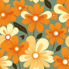 70s Retro Groovy Floral Pattern 1 Minky Fabric