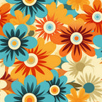 70s Retro Groovy Floral Pattern 11 Minky Fabric