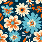 70s Retro Groovy Floral Pattern 13 Minky Fabric