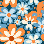 70s Retro Groovy Floral Pattern 15 Minky Fabric