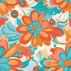 70s Retro Groovy Floral Pattern 18 Minky Fabric
