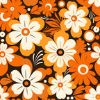 70s Retro Groovy Floral Pattern 23 Minky Fabric