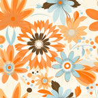70s Retro Groovy Floral Pattern 26 Minky Fabric