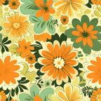 70s Retro Groovy Floral Pattern 4 Minky Fabric