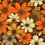 70s Retro Groovy Floral Pattern 6 Minky Fabric