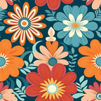 70s Retro Groovy Floral Pattern 9 Minky Fabric