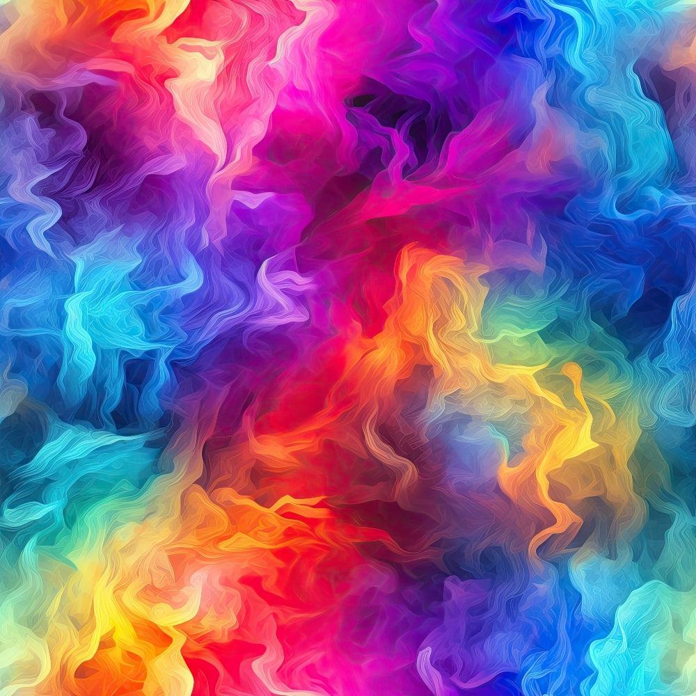 Rainbow Smoke Pattern 1 Fabric, quilting, cotton, multicolor, smoke pattern, vibrant colors, soft texture, swirling design, bright hues, artistic, premium fabric, continuous yardage, USA made, traditional printing, environmentally friendly