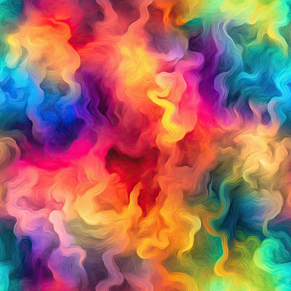 Rainbow Smoke Pattern 2 Fabric,, multi-color, vibrant, swirling, abstract, smoke effect, soft texture, premium fabric, artistic, colorful textile, bright hues, textile design, fabric yardage