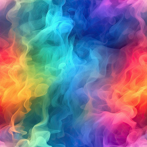 Rainbow Smoke Pattern 6 Fabric, rainbow colors, smoke effect, swirling design, vibrant hues, multicolor, soft texture, cotton material, quilting textile, colorful abstract, gradient shades, fabric yardage, premium quality, artistic print, fabric material