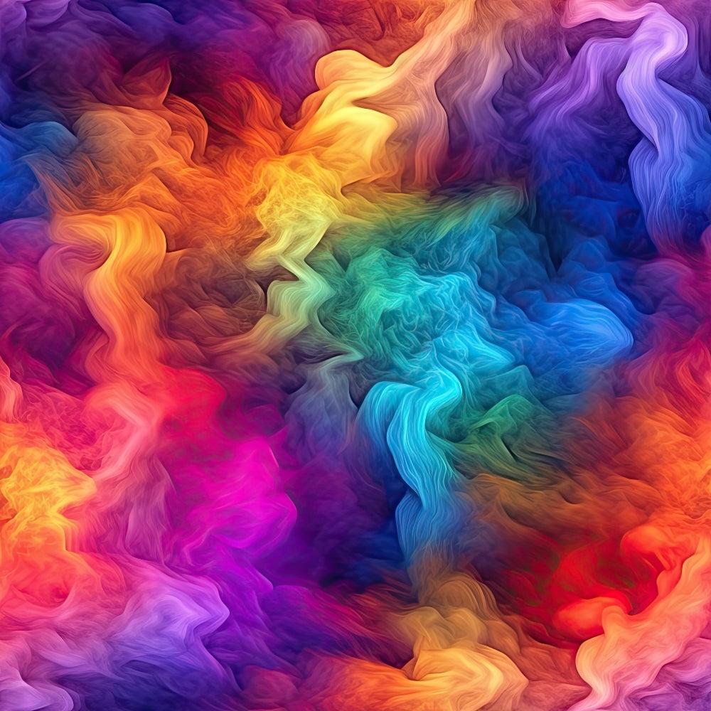Rainbow Smoke Pattern 7 Fabric, fabric, multicolor smoke design, vibrant hues, swirling colors, soft texture, premium cotton, textile material, abstract pattern, bright shades, fabric yardage, artistic print, colorful textile