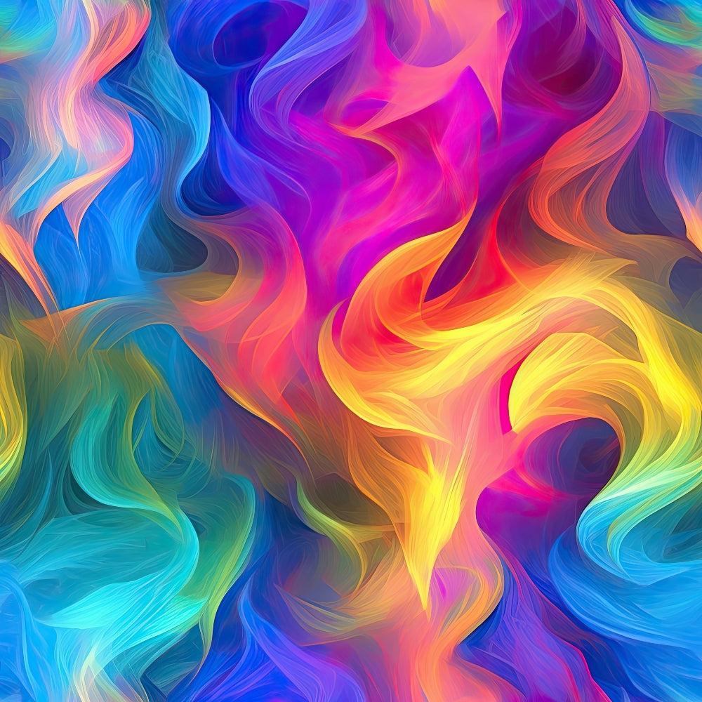 Rainbow Smoke Pattern 8 Fabric, vibrant, multicolor, swirling, abstract, gradient, rainbow, soft texture, premium, fabric yardage, artistic, colorful, fluid shapes, bright hues, decorative textile, USA made