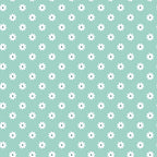 mint green, white daisies, floral pattern, repeating motif, small flowers, daisy design,, fabric panel, soft pastels, cheerful pattern, spring flowers, geometric arrangement, crafting material, sewing fabric, feminine design, delicate florals, uniform spacing, botanical print, light green background