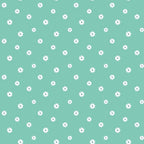 '- Tiny Daisies on Mint Fabric - Green background - White daisy flowers - Floral design - Quilting material - Cotton textile - Soft fabric - Craft fabric - Lightweight cotton - Patterned fabric