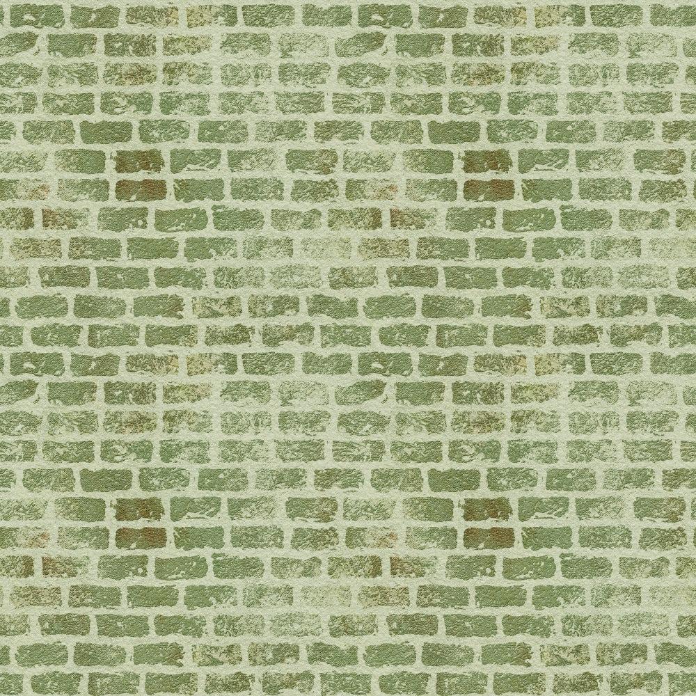 sage green, olive green, moss green, cream, brick pattern, grunge texture, weathered bricks, distressed look, vintage style,, fabric panel, rustic design, textured surface, muted tones, architectural pattern, stonework effect, aged appearance, neutral palette, building materials