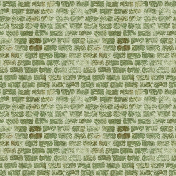 sage green, olive green, moss green, cream, brick pattern, grunge texture, weathered bricks, distressed look, vintage style,, fabric panel, rustic design, textured surface, muted tones, architectural pattern, stonework effect, aged appearance, neutral palette, building materials