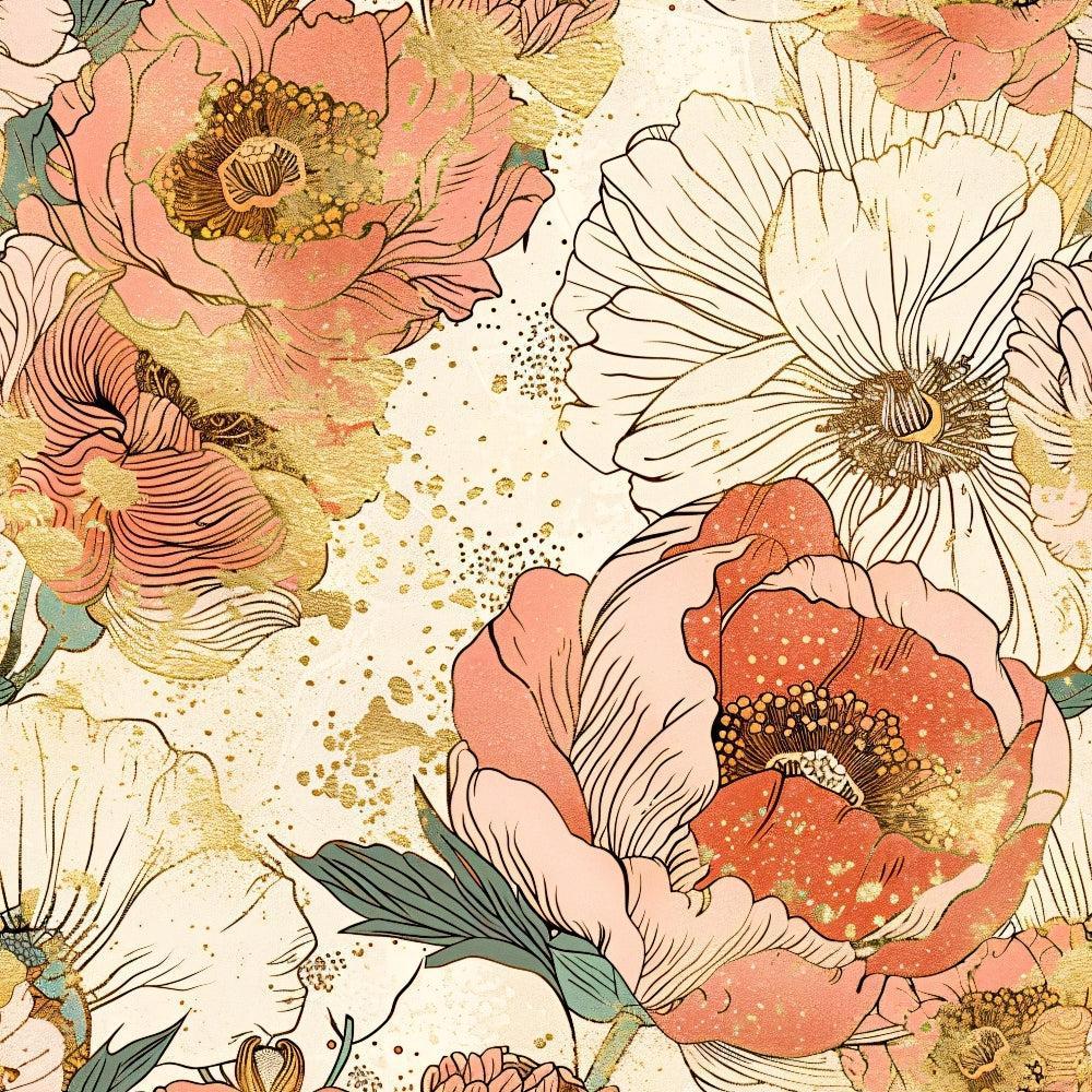 Japanese Blossoms Pattern 2 Quilting Cotton Fabric