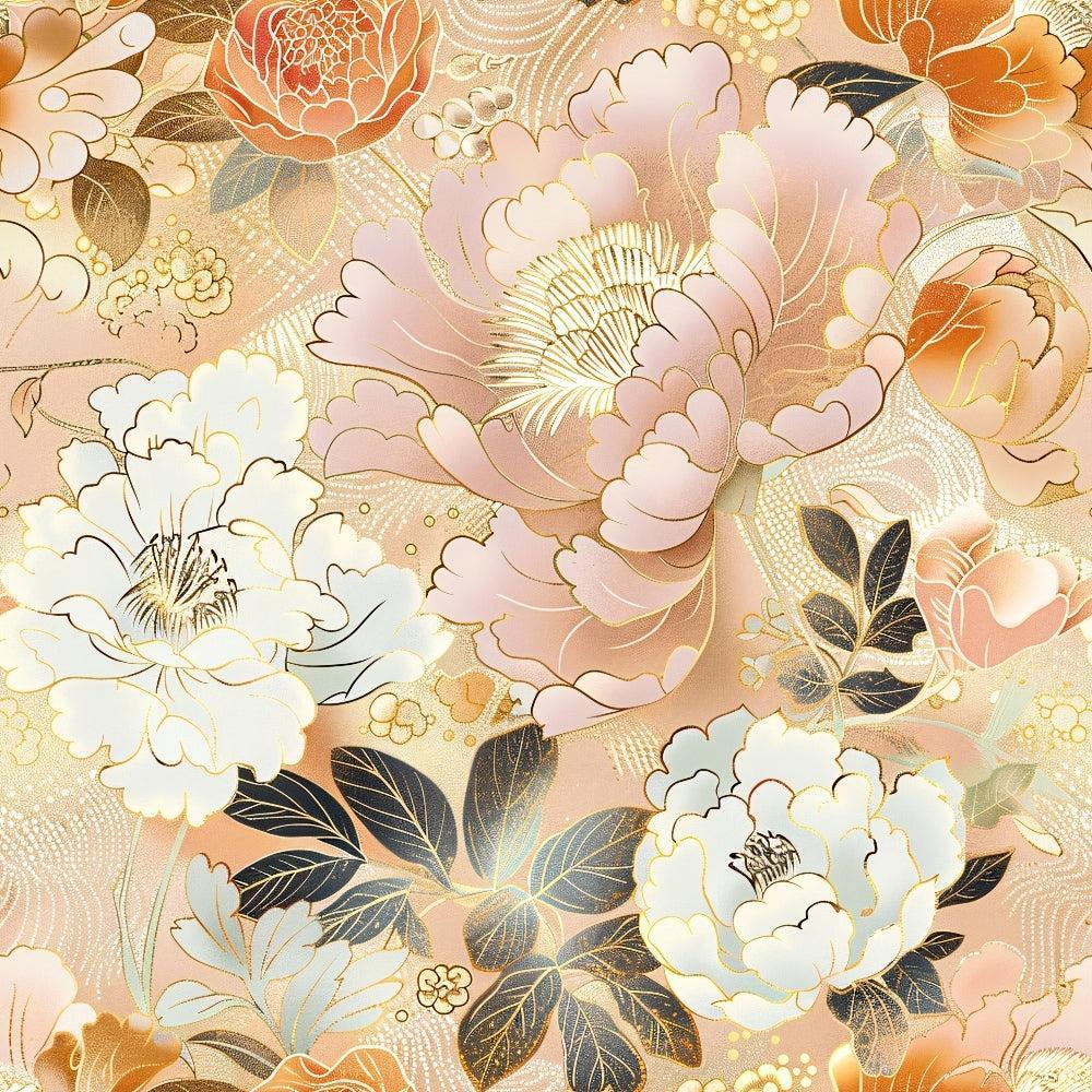 Japanese Blossoms Pattern 5 Quilting Cotton Fabric