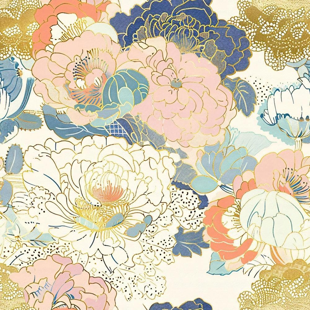 Japanese Blossoms Pattern 10 Quilting Cotton Fabric