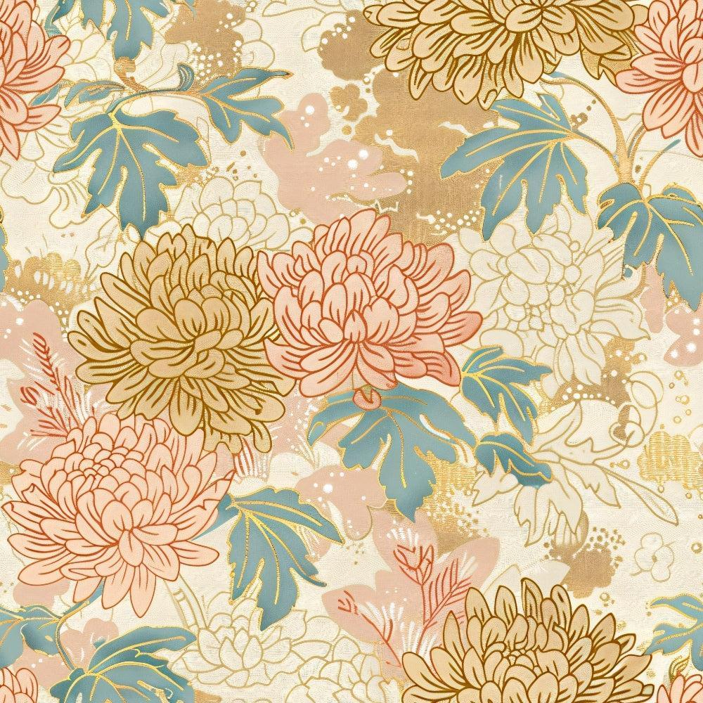 Japanese Blossoms Pattern 15 Quilting Cotton Fabric