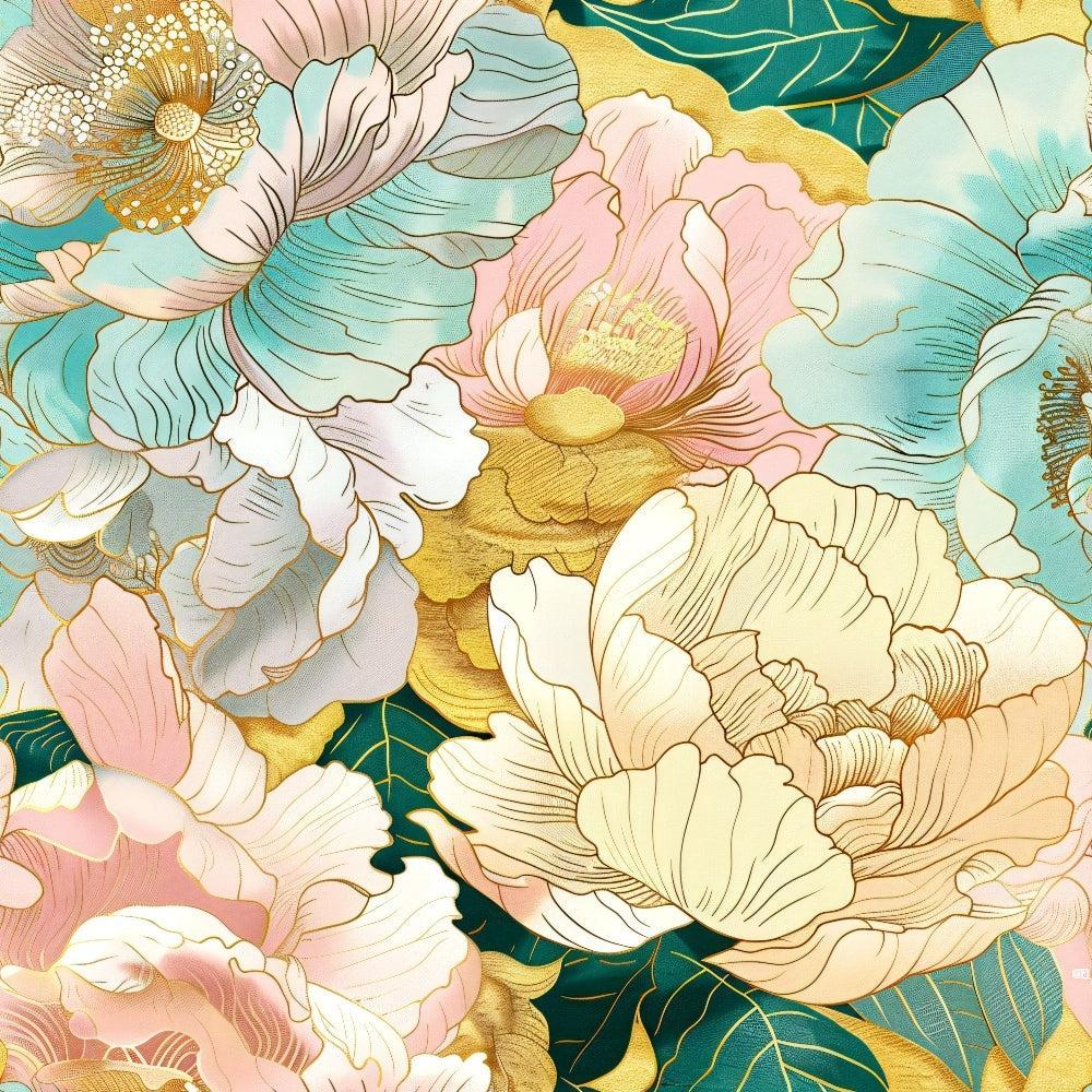 Japanese Blossoms Pattern 19 Quilting Cotton Fabric