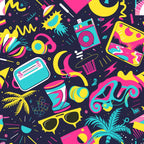 90s Travel Adventure Pattern 10 Minky Fabric