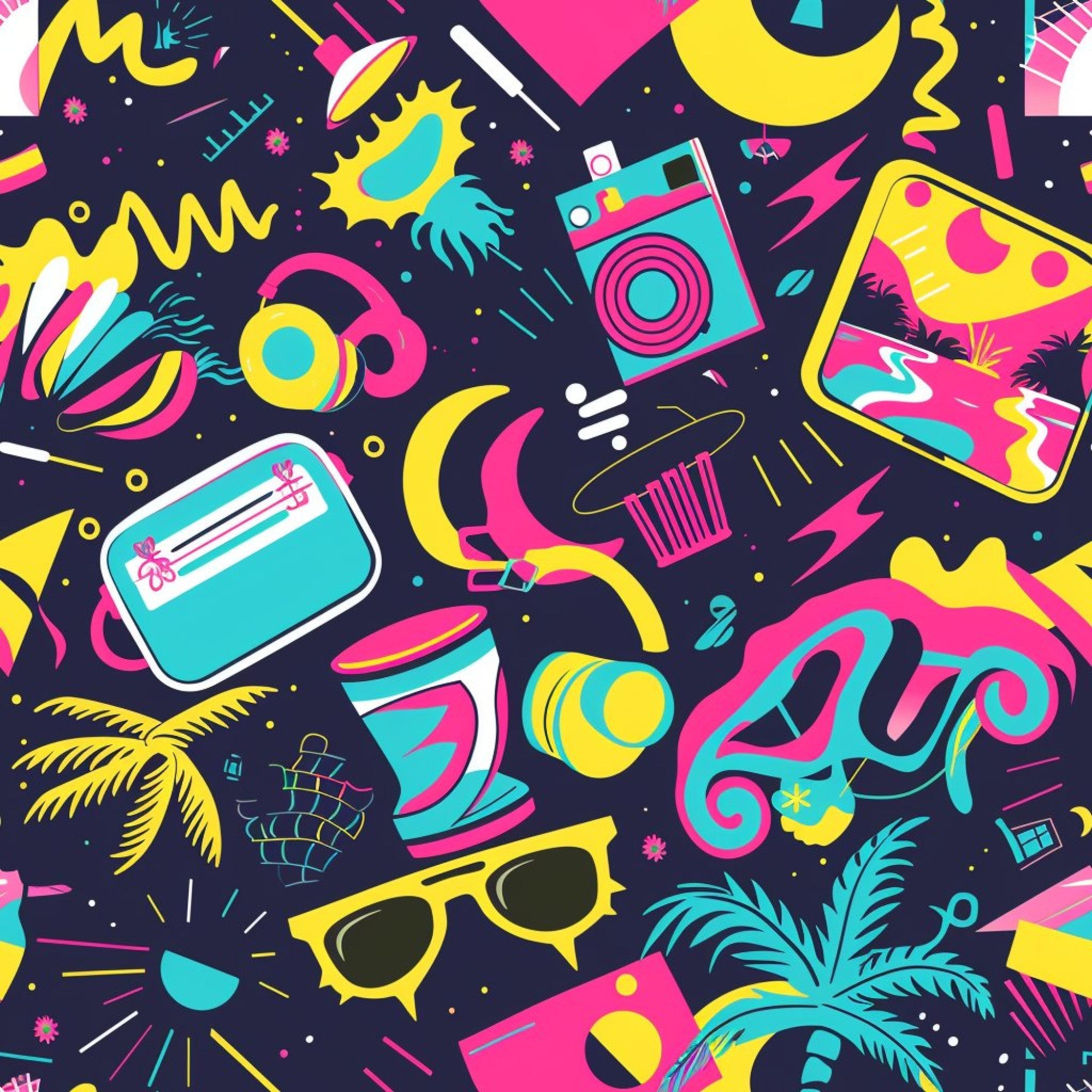 90s Travel Adventure Pattern 10 Minky Fabric