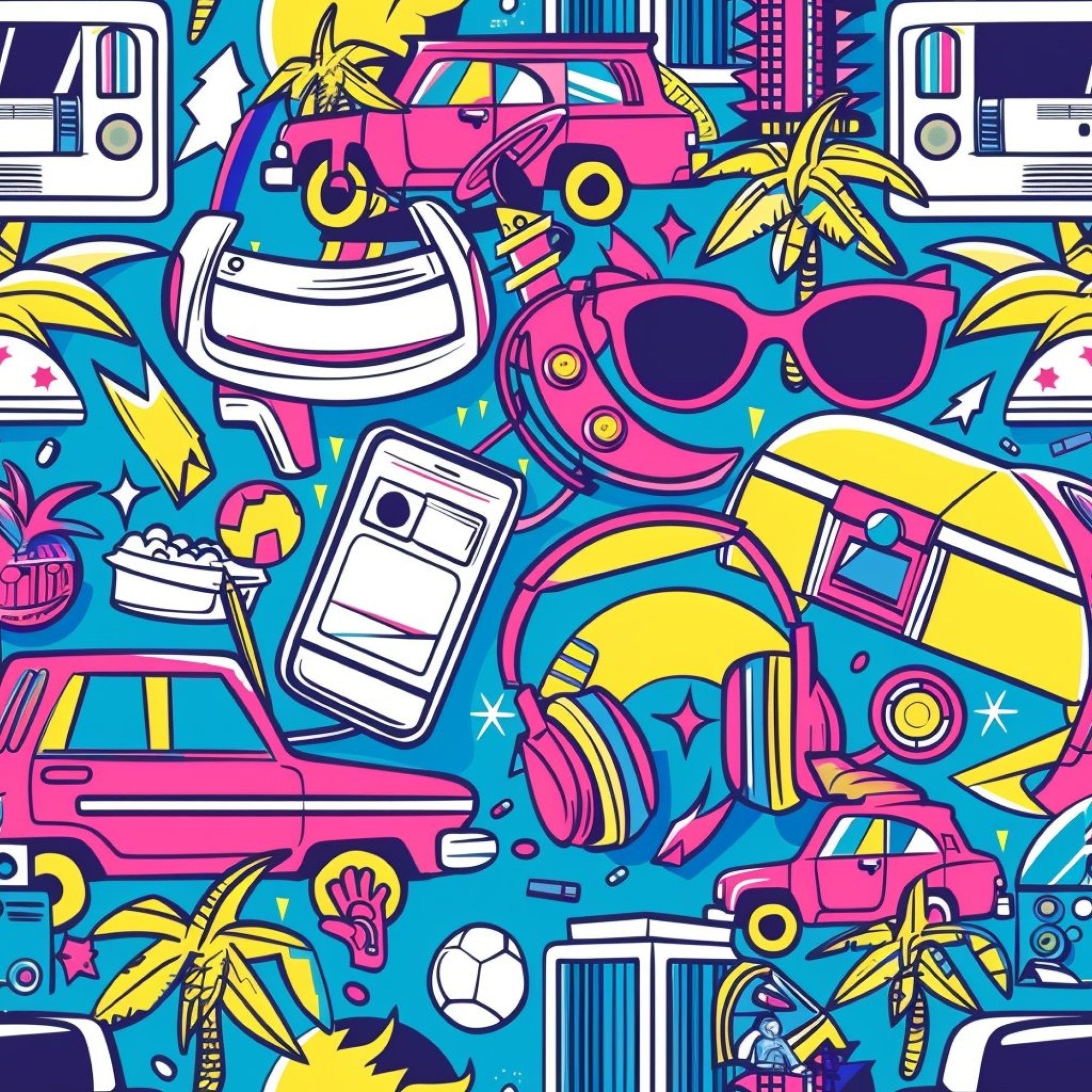 90s Travel Adventure Pattern 12 Minky Fabric