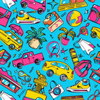 90s Travel Adventure Pattern 14 Minky Fabric